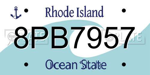 8PB7957 Rhode Island License Plate