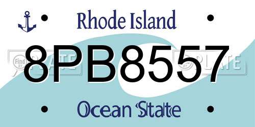 8PB8557 Rhode Island License Plate