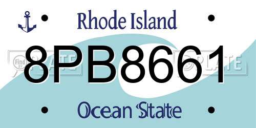 8PB8661 Rhode Island License Plate