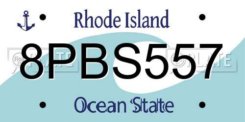 8PBS557 Rhode Island License Plate
