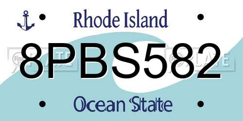 8PBS582 Rhode Island License Plate