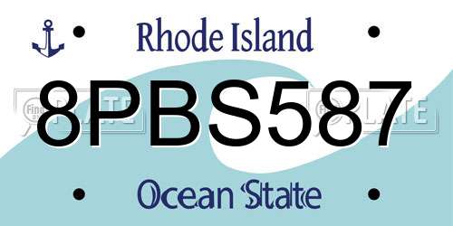 8PBS587 Rhode Island License Plate