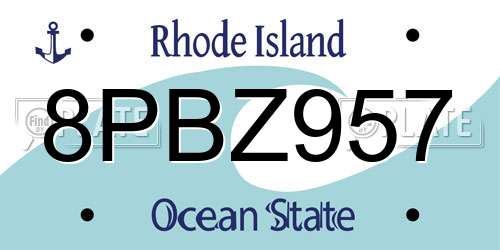8PBZ957 Rhode Island License Plate