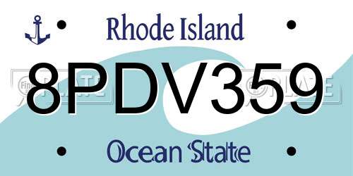 8PDV359 Rhode Island License Plate