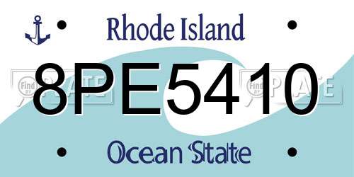8PE5410 Rhode Island License Plate