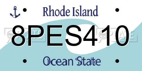 8PES410 Rhode Island License Plate