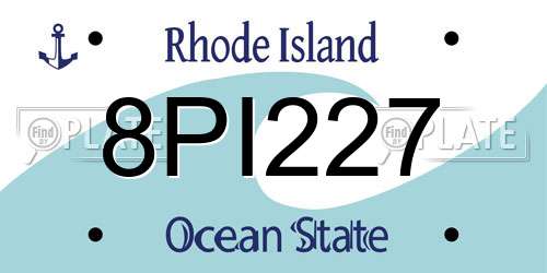 8PI227 Rhode Island License Plate