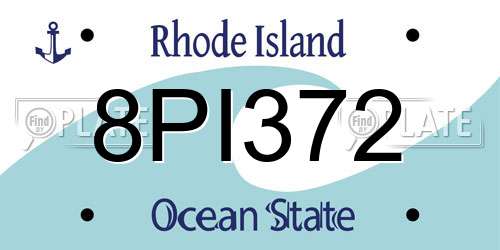 8PI372 Rhode Island License Plate