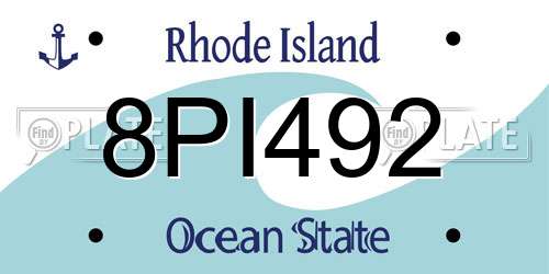 8PI492 Rhode Island License Plate