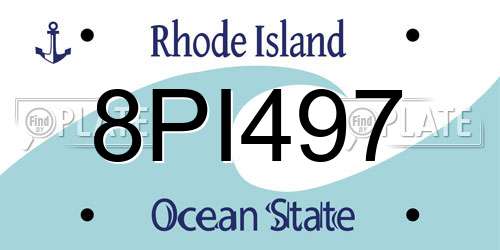 8PI497 Rhode Island License Plate