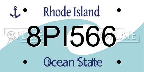 8PI566 Rhode Island License Plate