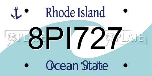 8PI727 Rhode Island License Plate