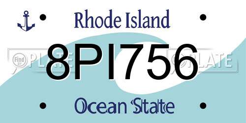 8PI756 Rhode Island License Plate