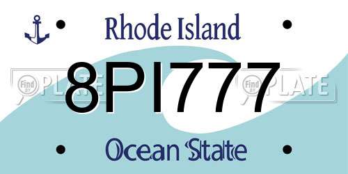 8PI777 Rhode Island License Plate