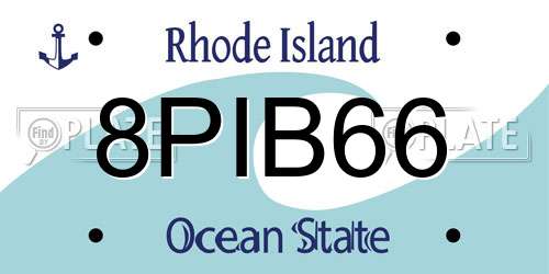 8PIB66 Rhode Island License Plate
