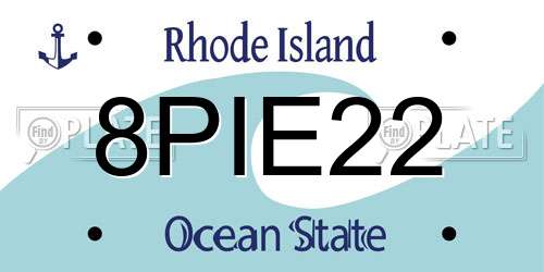 8PIE22 Rhode Island License Plate