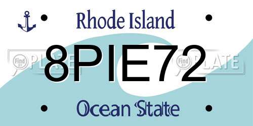 8PIE72 Rhode Island License Plate