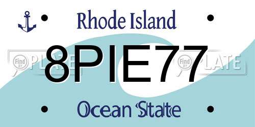 8PIE77 Rhode Island License Plate