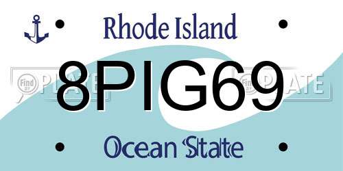 8PIG69 Rhode Island License Plate