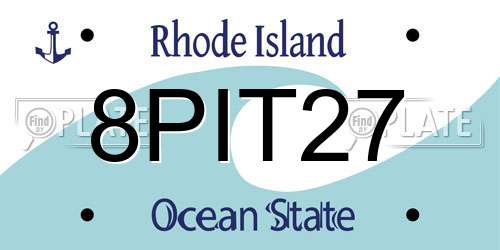 8PIT27 Rhode Island License Plate