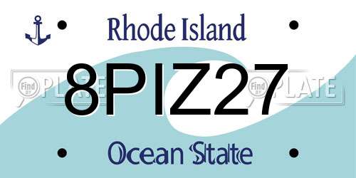 8PIZ27 Rhode Island License Plate