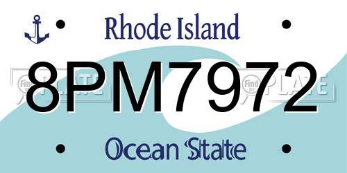 8PM7972 Rhode Island License Plate