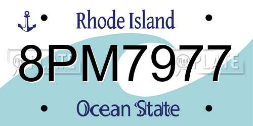8PM7977 Rhode Island License Plate