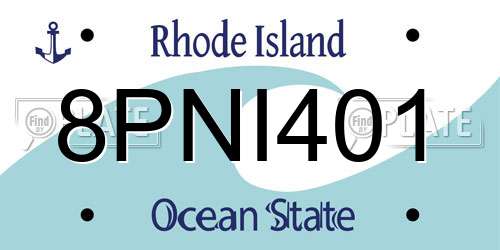 8PNI401 Rhode Island License Plate