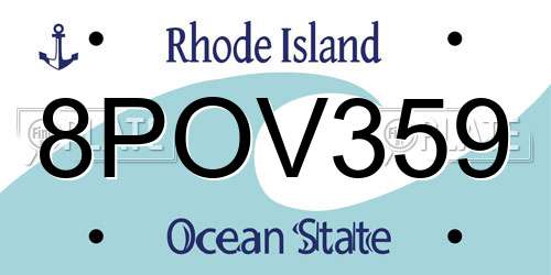 8POV359 Rhode Island License Plate