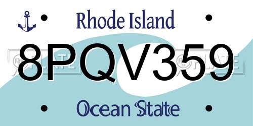 8PQV359 Rhode Island License Plate