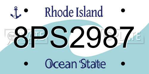 8PS2987 Rhode Island License Plate