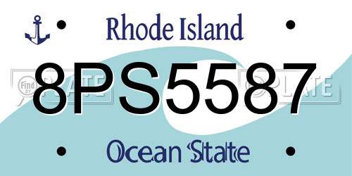 8PS5587 Rhode Island License Plate