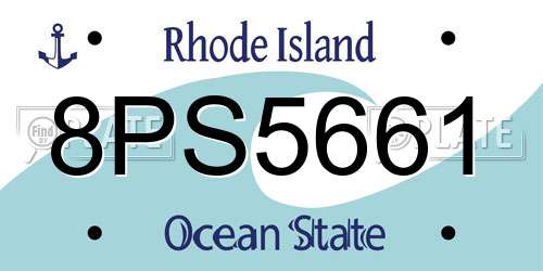 8PS5661 Rhode Island License Plate