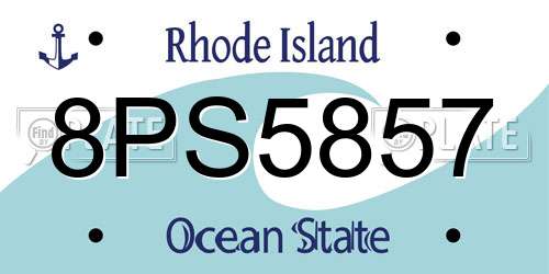 8PS5857 Rhode Island License Plate