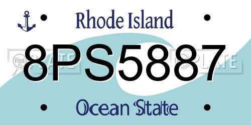 8PS5887 Rhode Island License Plate