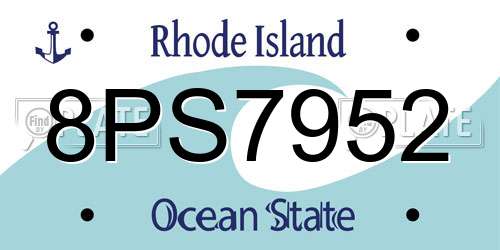 8PS7952 Rhode Island License Plate