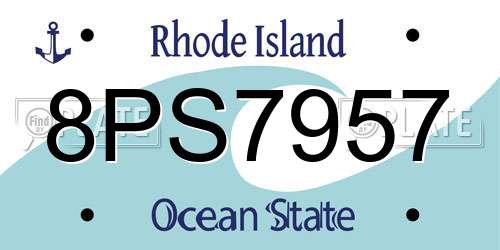 8PS7957 Rhode Island License Plate