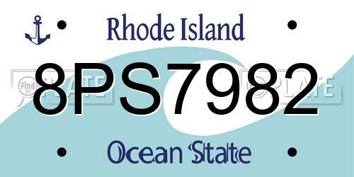 8PS7982 Rhode Island License Plate