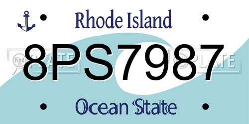 8PS7987 Rhode Island License Plate