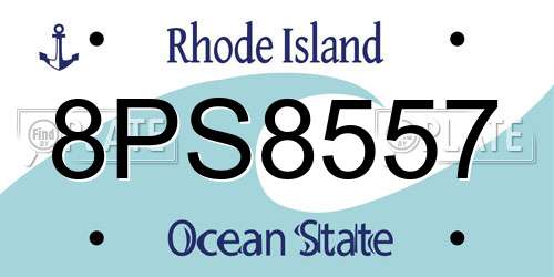 8PS8557 Rhode Island License Plate