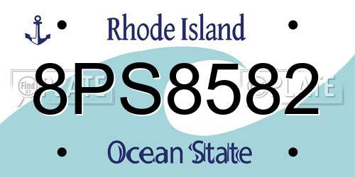 8PS8582 Rhode Island License Plate