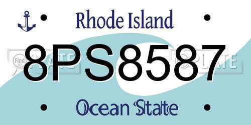 8PS8587 Rhode Island License Plate