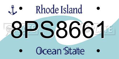 8PS8661 Rhode Island License Plate