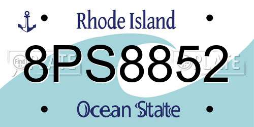 8PS8852 Rhode Island License Plate