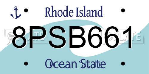 8PSB661 Rhode Island License Plate