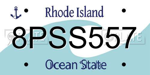 8PSS557 Rhode Island License Plate