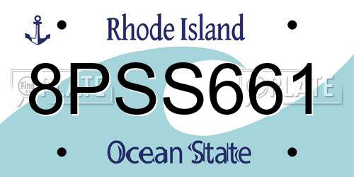 8PSS661 Rhode Island License Plate