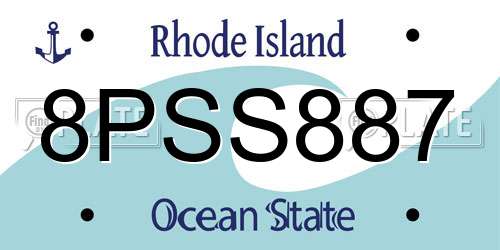 8PSS887 Rhode Island License Plate