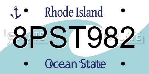 8PST982 Rhode Island License Plate