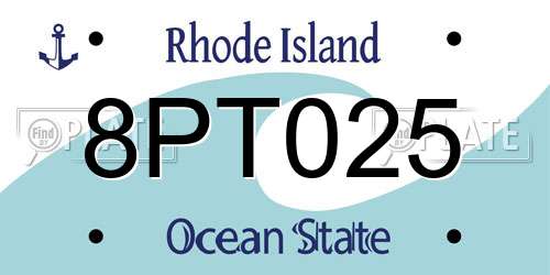 8PT025 Rhode Island License Plate